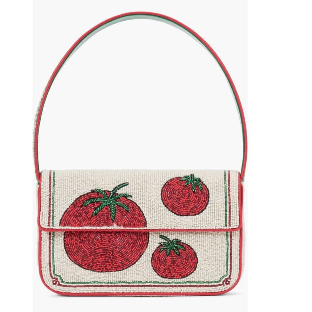 STAUD Tommy Tomato Beaded Shoulder Bag